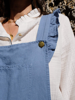 Georgette Blue Linen Overall